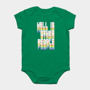 HELL Is Other People - Nihilist Typographic Graphic Design Baby Bodysuit